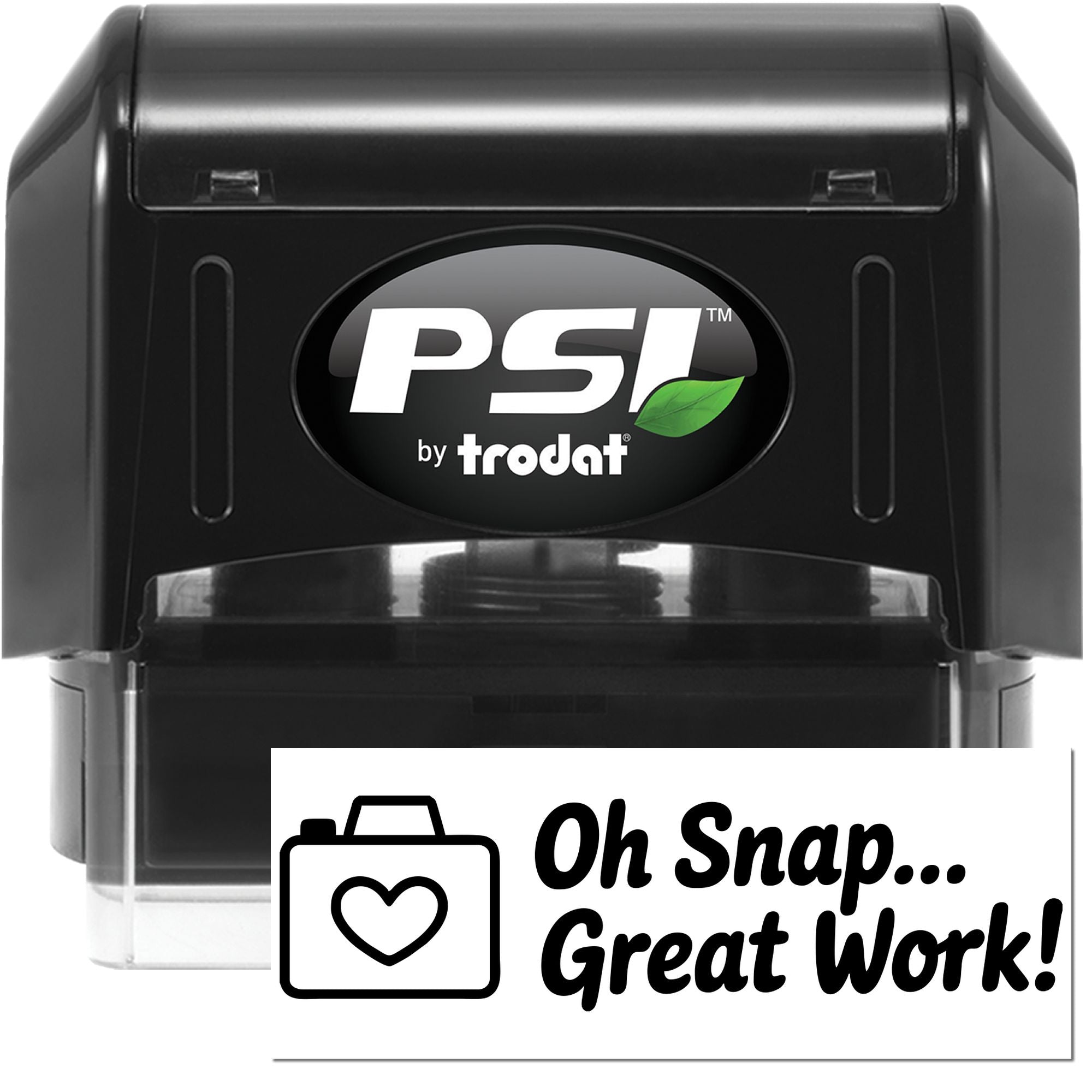 PSI by Trodat self-inking rubber stamp with Oh Snap... Great Work! teacher feedback imprint.
