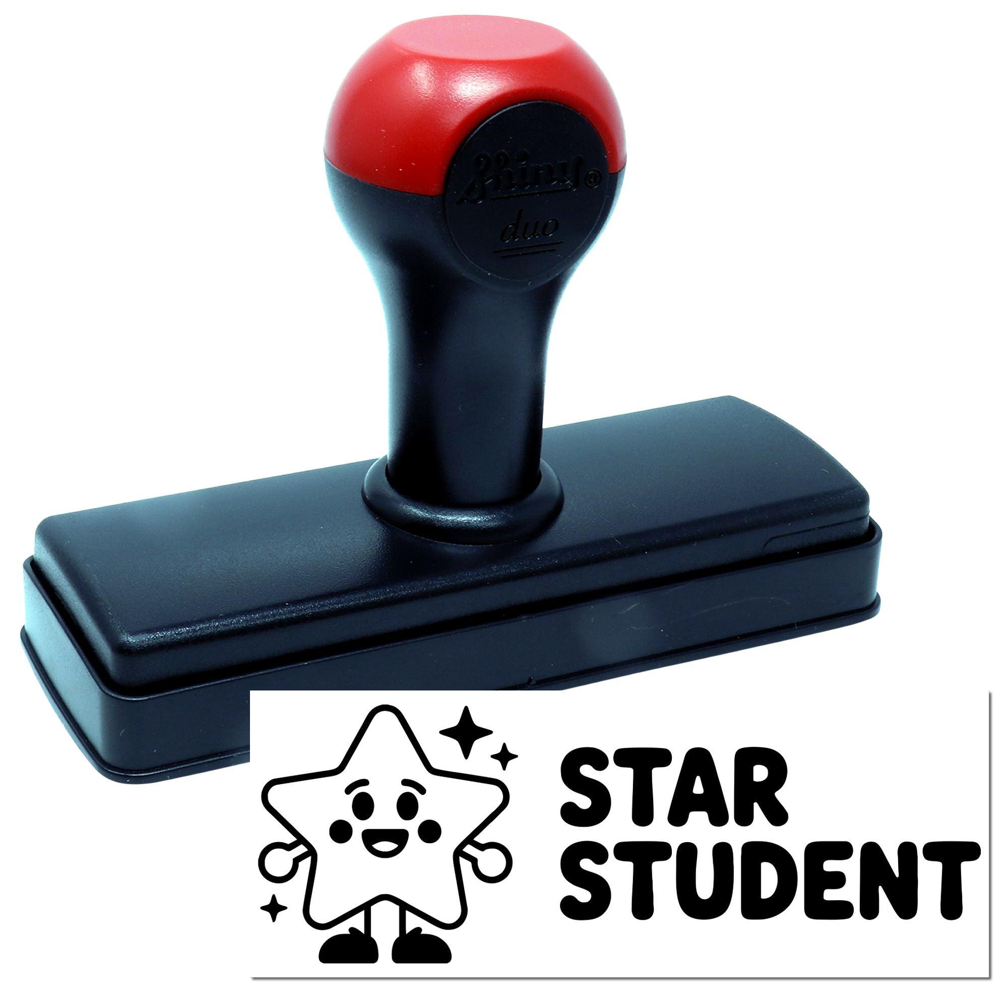 Self-inking rubber stamp with Star Student design, ideal for teacher reward stamps and classroom grading.