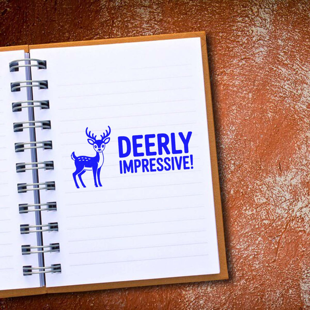 Deerly Impressive rubber stamp design with deer graphic for cards, journals, and craft projects.