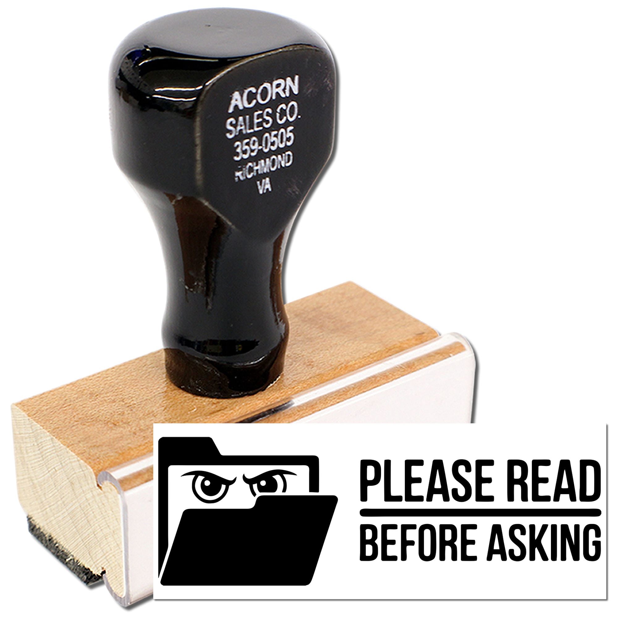 Custom rubber stamp with Please read before asking design for office or business use