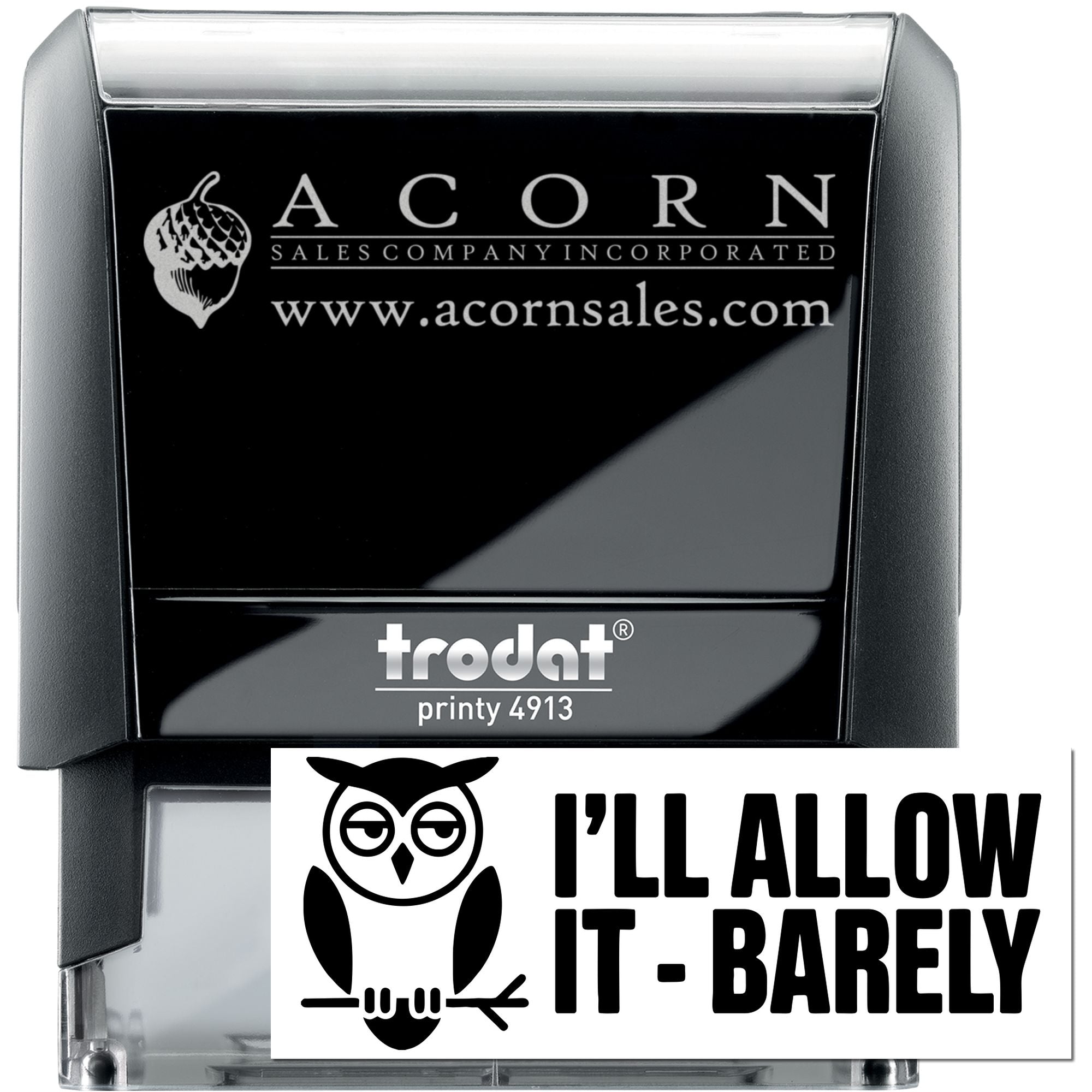 Barely Allowed Owl Funny Self-Inking Stamp