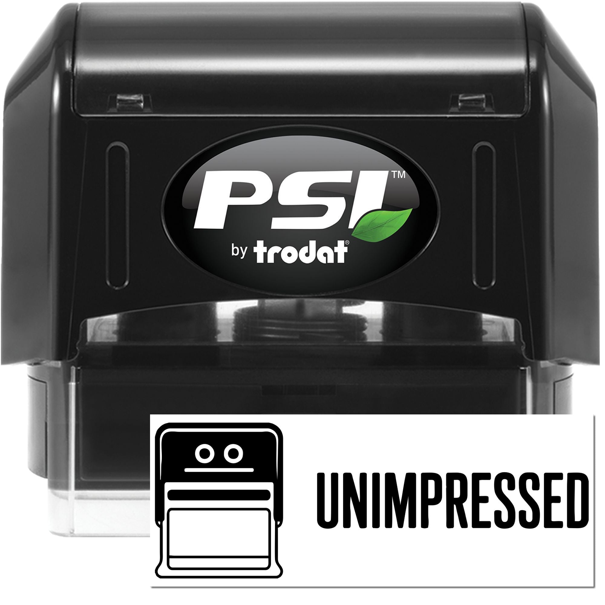 PSI by Trodat unmounted rubber stamp with Unimpressed design, ideal for custom self-inking office or novelty stamps.