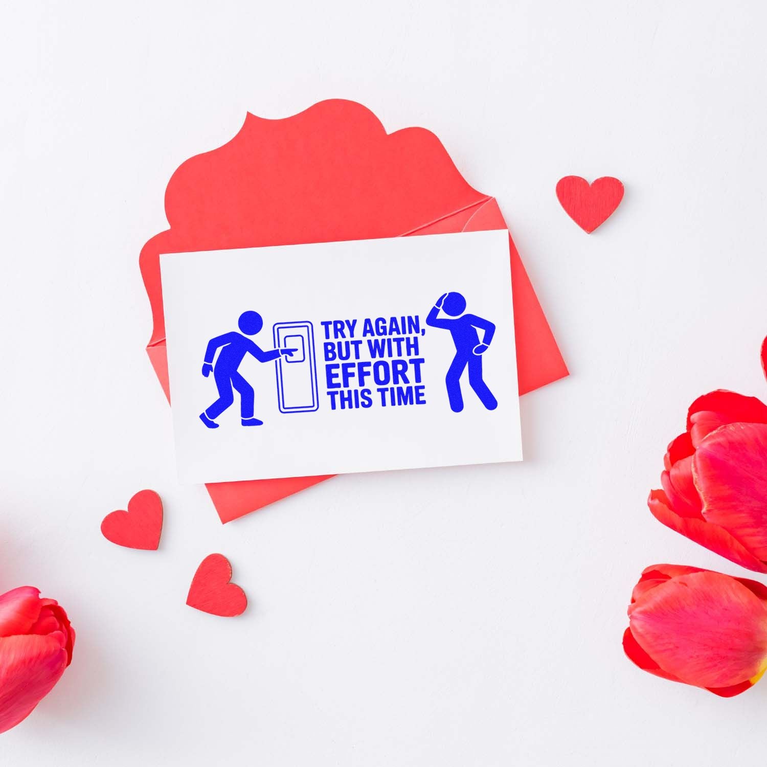 With Effort This Time Sarcastic Office Slim Pre-Inked Stamp