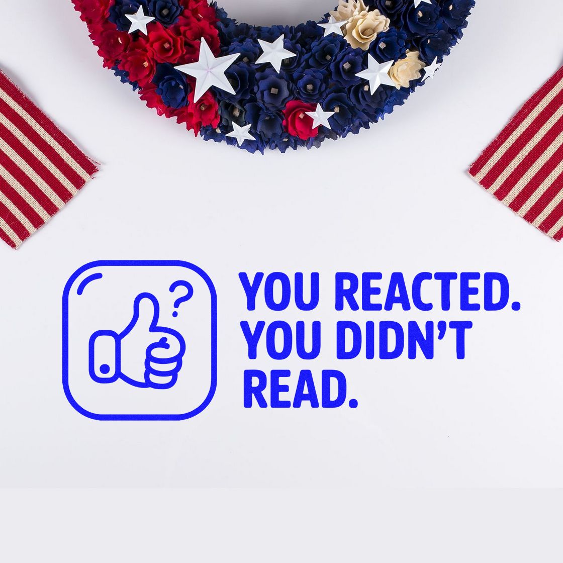 You Reacted Didn't Read Sarcastic Office Slim Pre-Inked Stamp