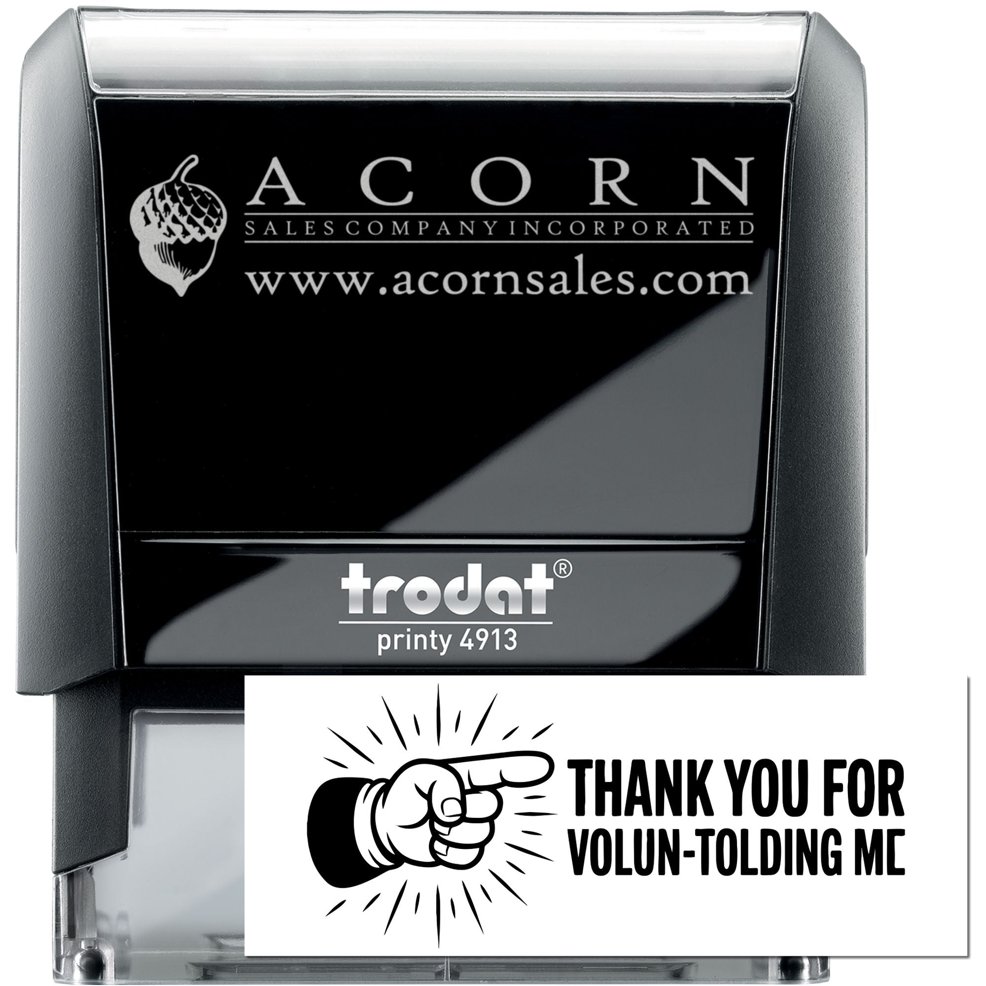 Voluntold Thank Badge Novelty Self-Inking Stamp