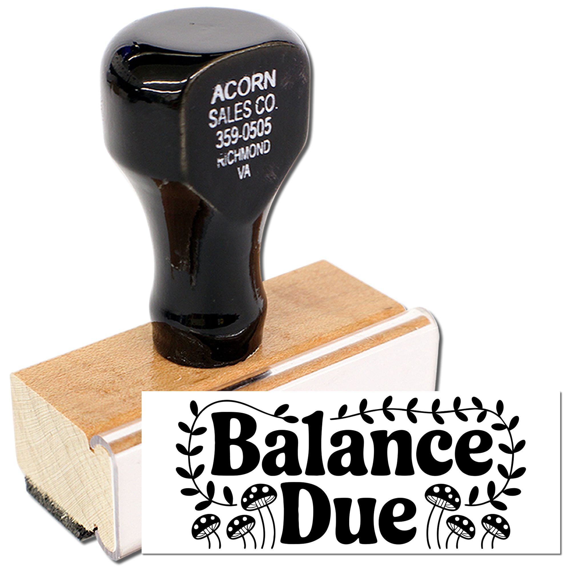 Balance Due rubber stamp for invoices, billing, and accounting documents.