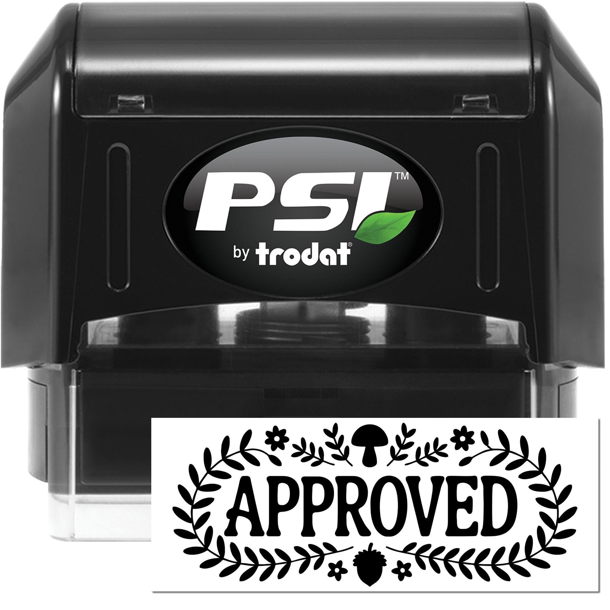 PSI by Trodat self-inking approved rubber stamp for office documents and quality control.