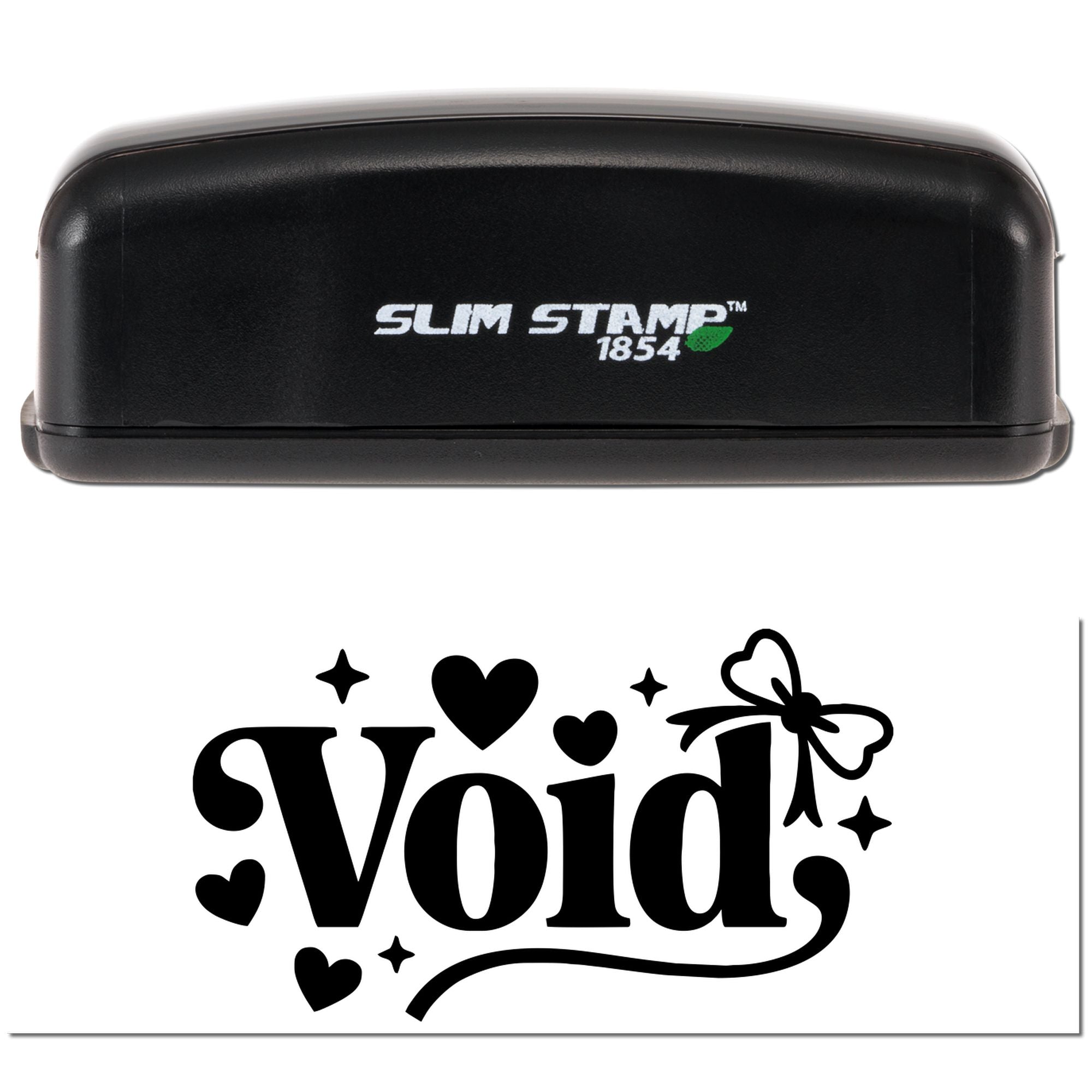 Slim Stamp 1854 rubber stamp with Void design for marking documents void, canceled, or invalid.