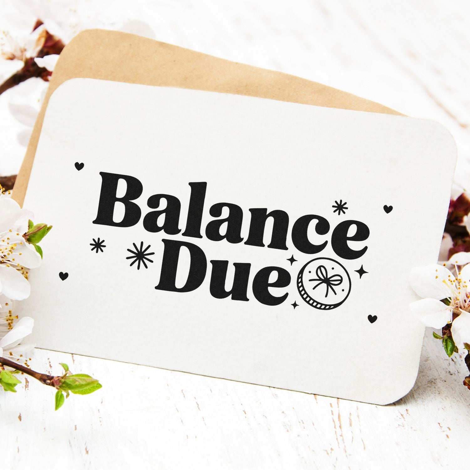 Balance Due rubber stamp for invoices, billing, and accounting notices