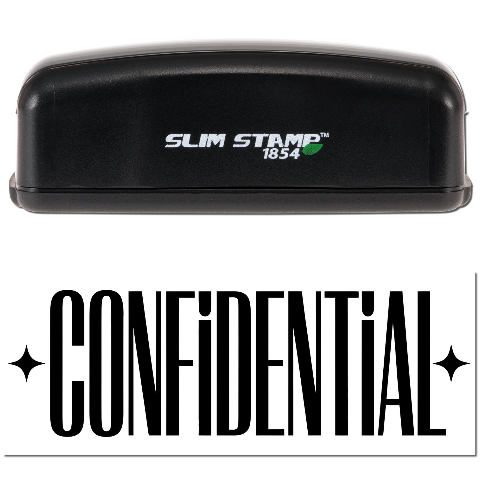 Sleek Confidential Compact Pre-Inked Stamp For Documents