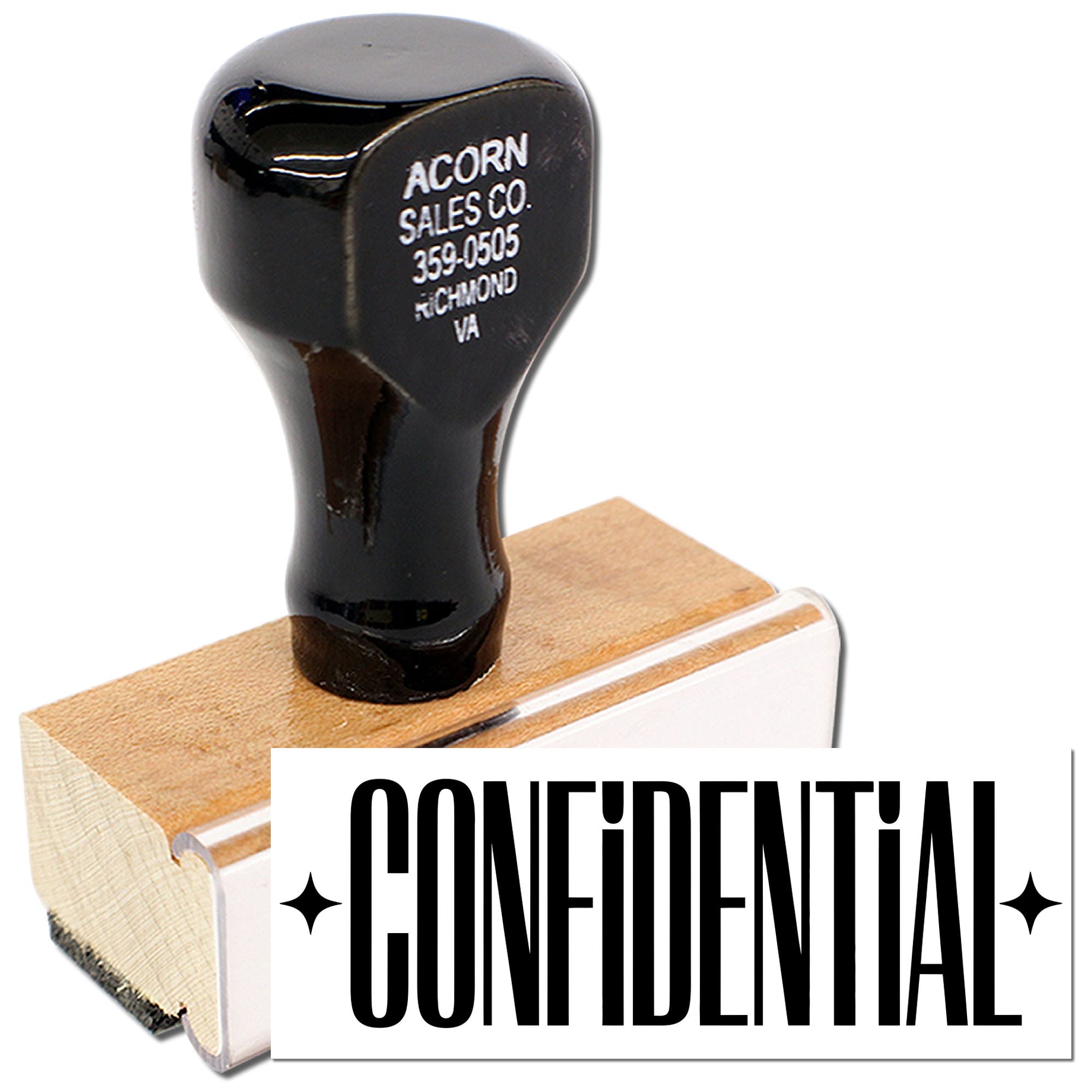 Custom confidential rubber stamp for marking secure documents and sensitive office files