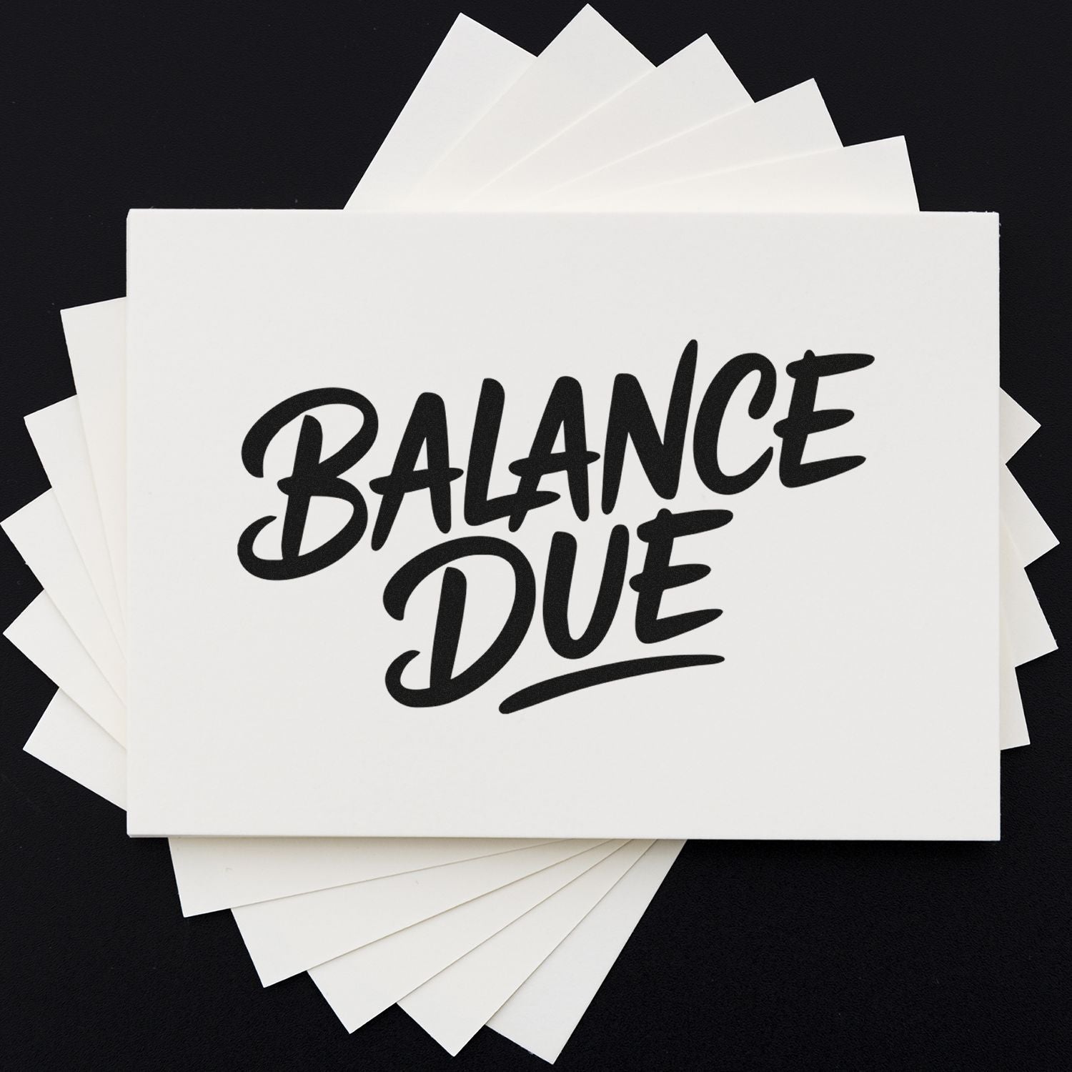 Balance Due rubber stamp impression on paper, ideal for invoices, billing reminders, and business accounting