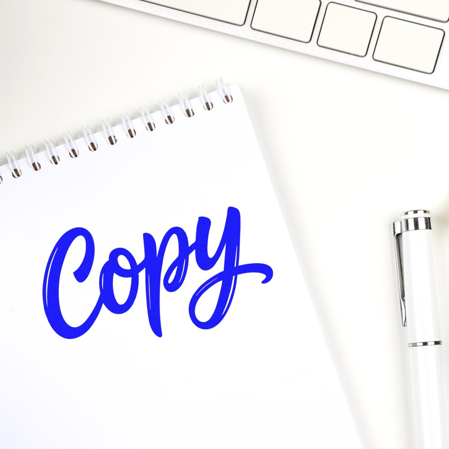 Custom rubber stamp imprint reading Copy on notebook, ideal for office approvals, document marking, and workflow organization.