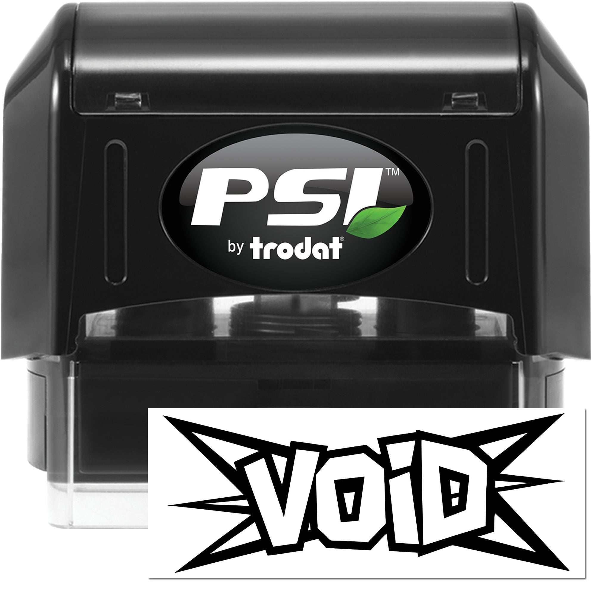 PSI by Trodat self-inking rubber stamp with bold custom logo imprint
