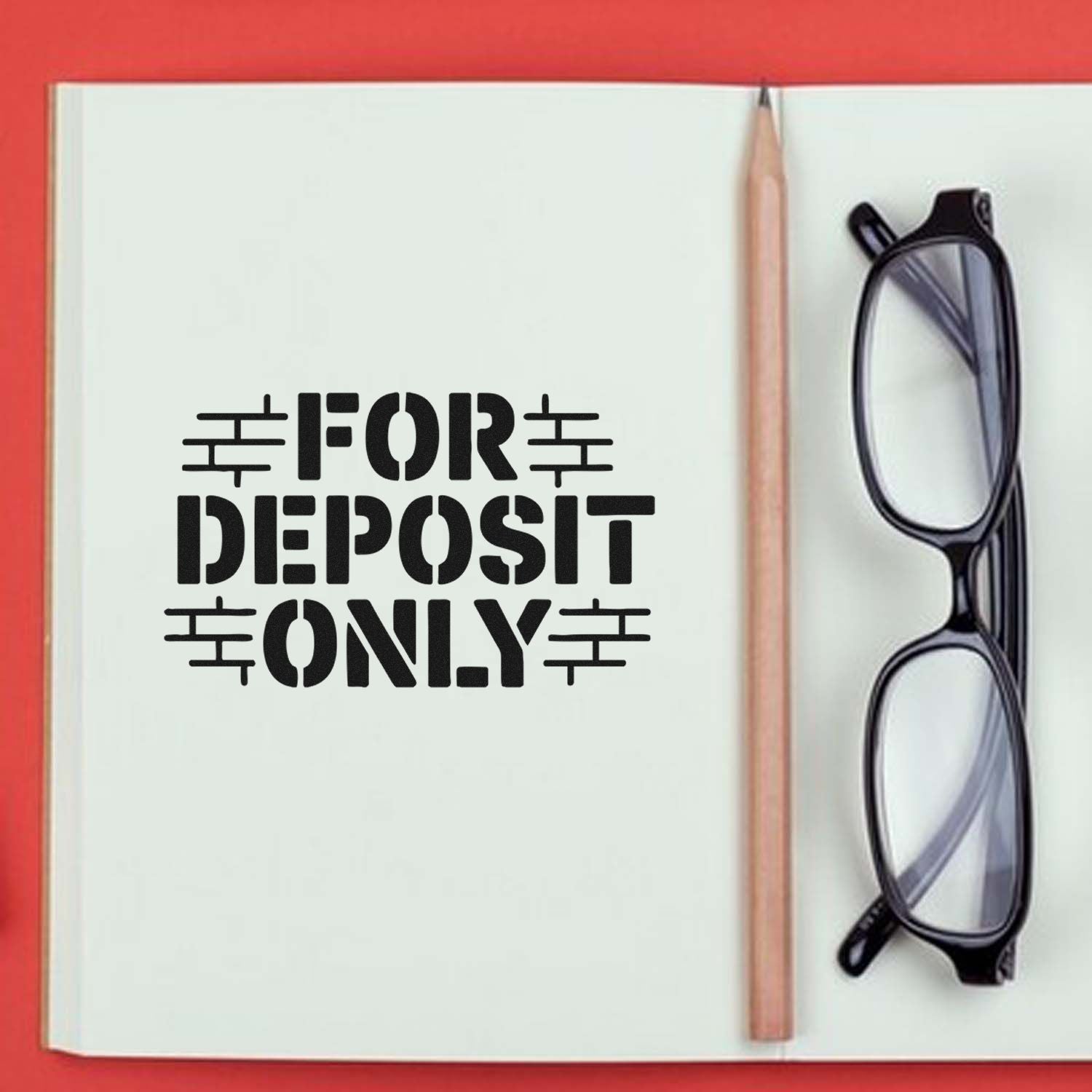For Deposit Only rubber stamp design for bank check endorsement and secure business deposits.