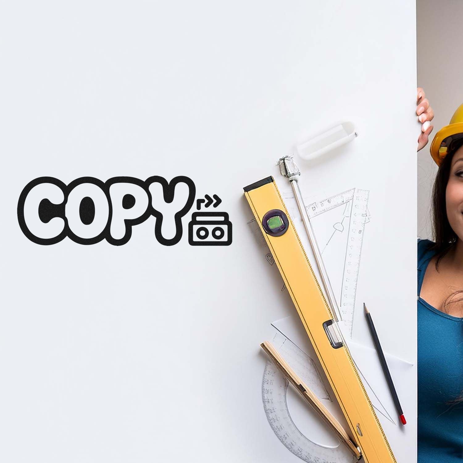 Custom COPY rubber stamp design for office documents, duplicate file marking, and stationery branding.