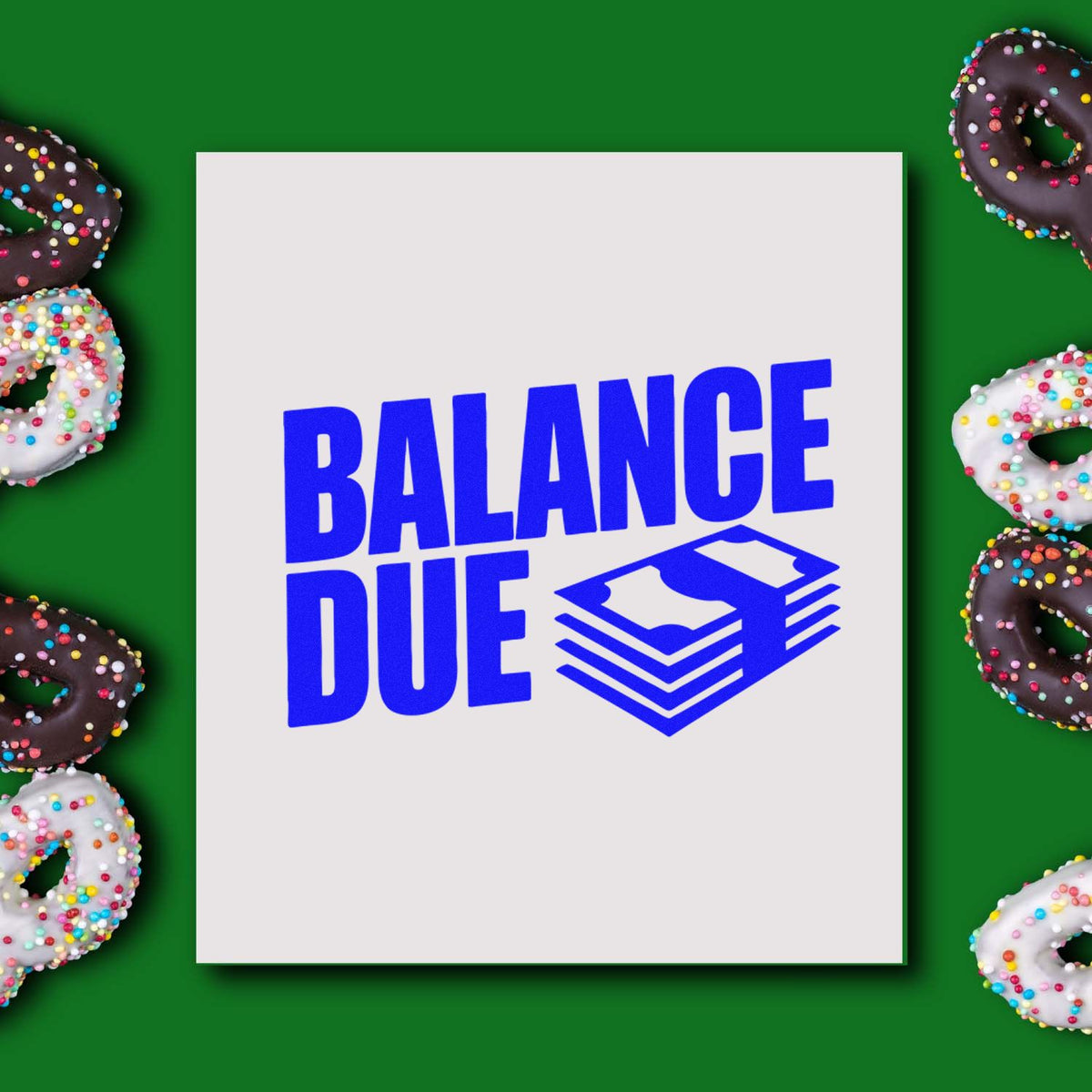 Balance due rubber stamp graphic for invoices, billing notices, and overdue payments.