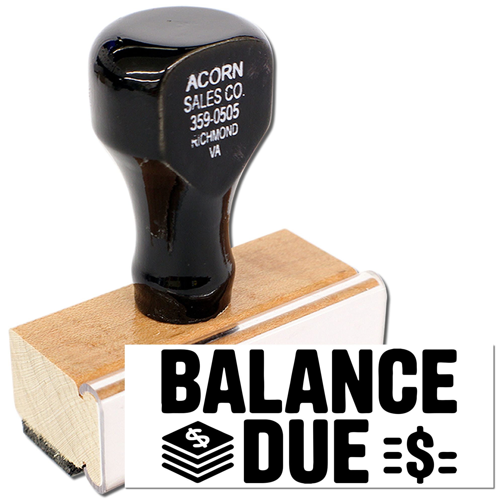 Balance Due rubber stamp for invoices, accounts receivable, and payment reminder notices.