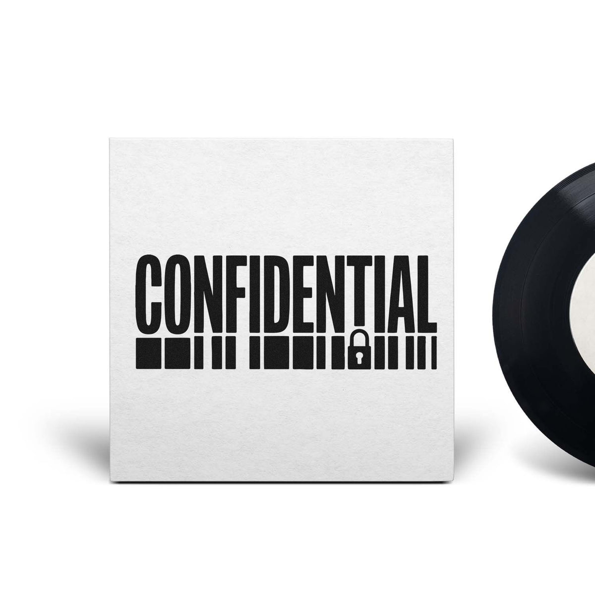 Confidential rubber stamp with lock icon for secure document marking and office use