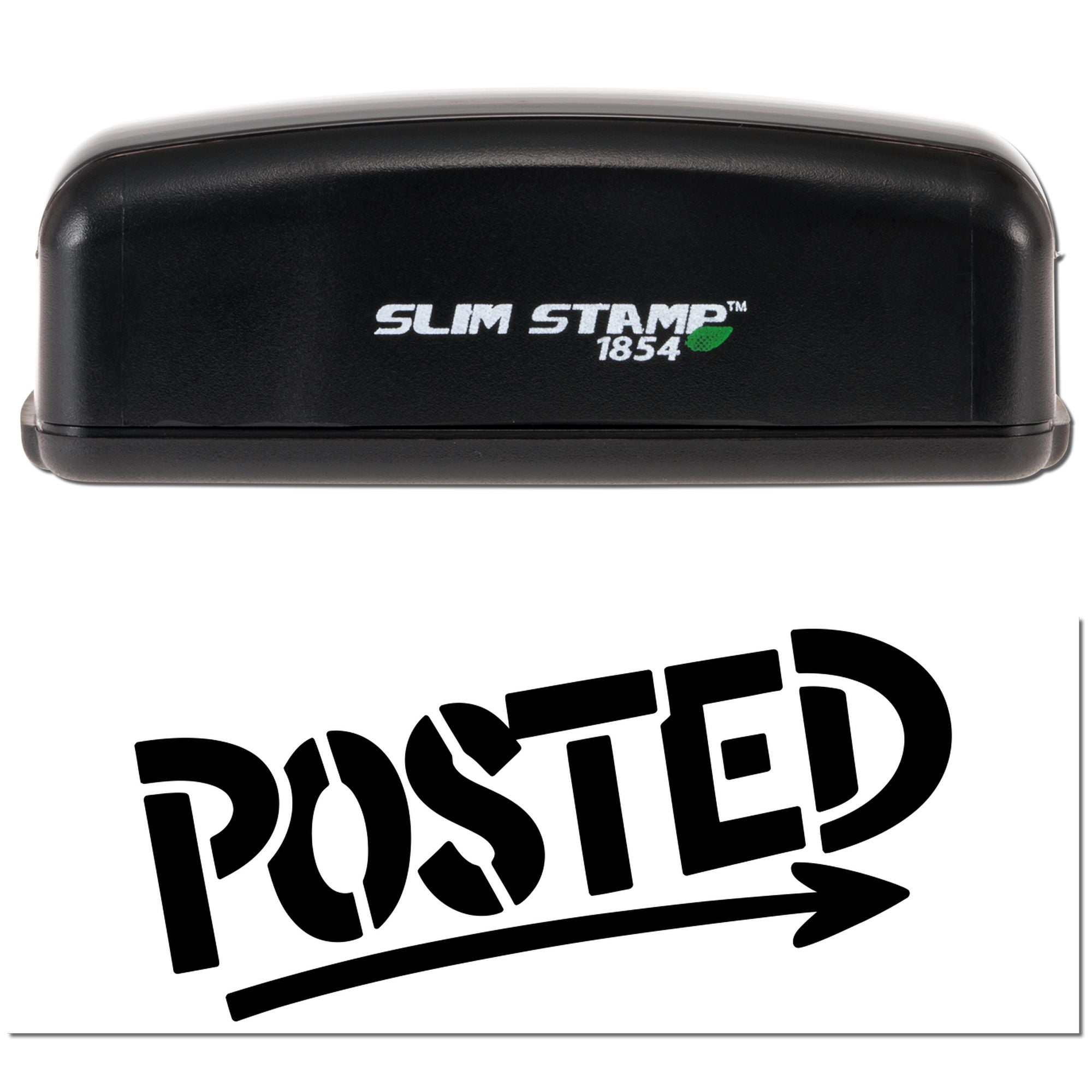 Slim Stamp 1854 self-inking rubber stamp with POSTED imprint for mailing and office processing