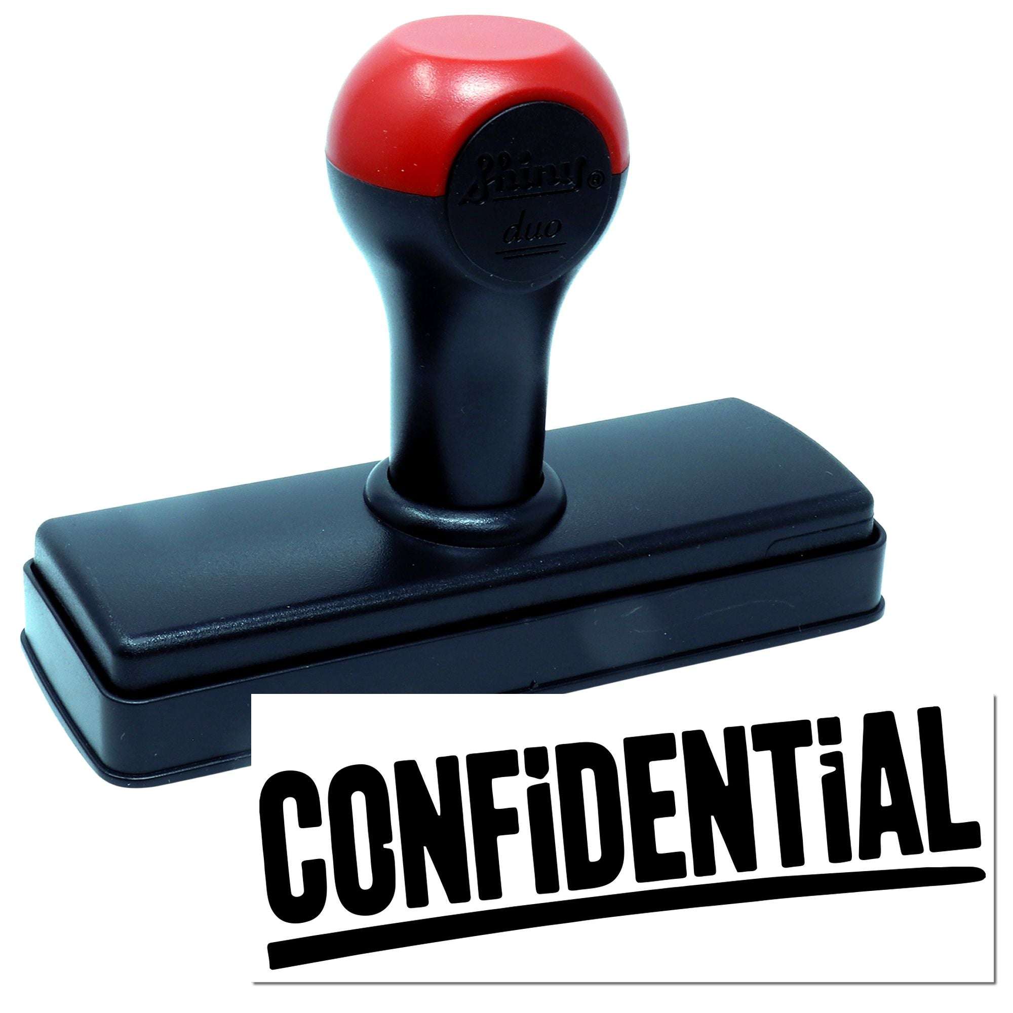 Confidential self-inking rubber stamp for marking private documents and office paperwork