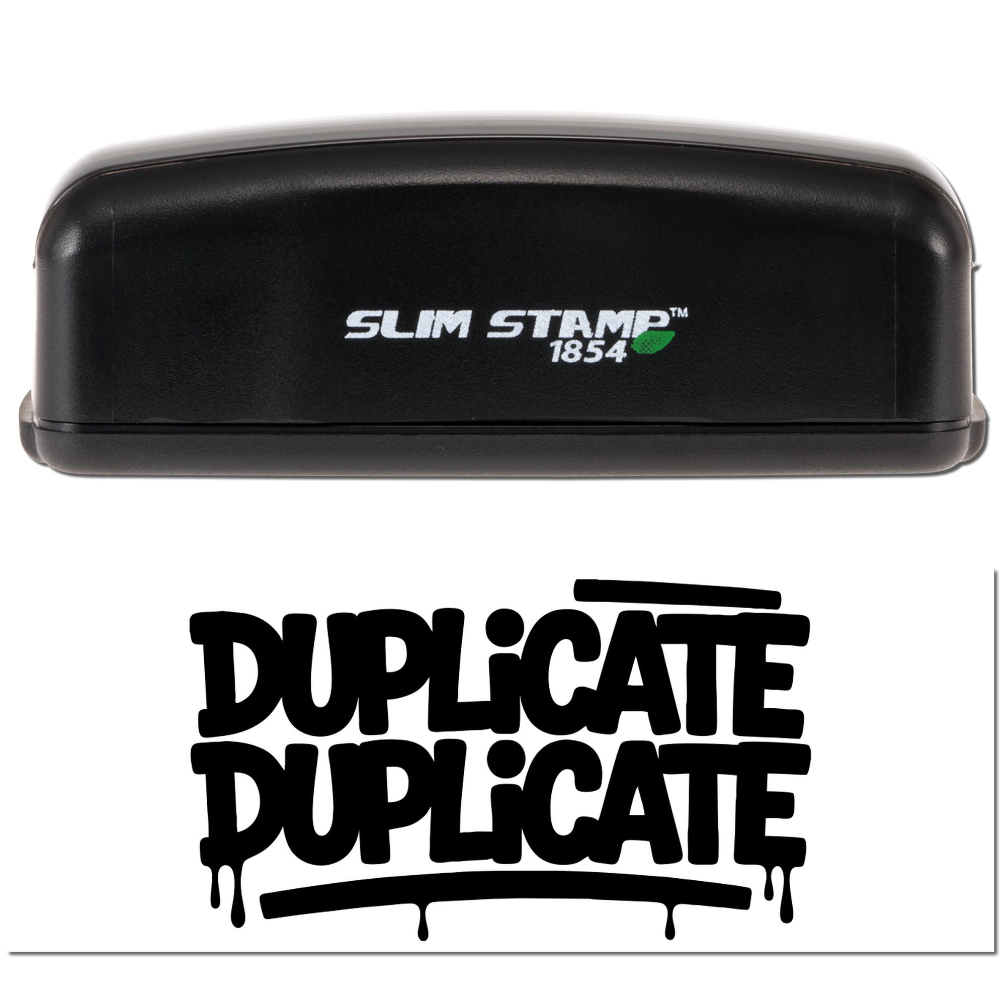 Slim Stamp 1854 rubber stamp with duplicate imprint for marking copies and office documents