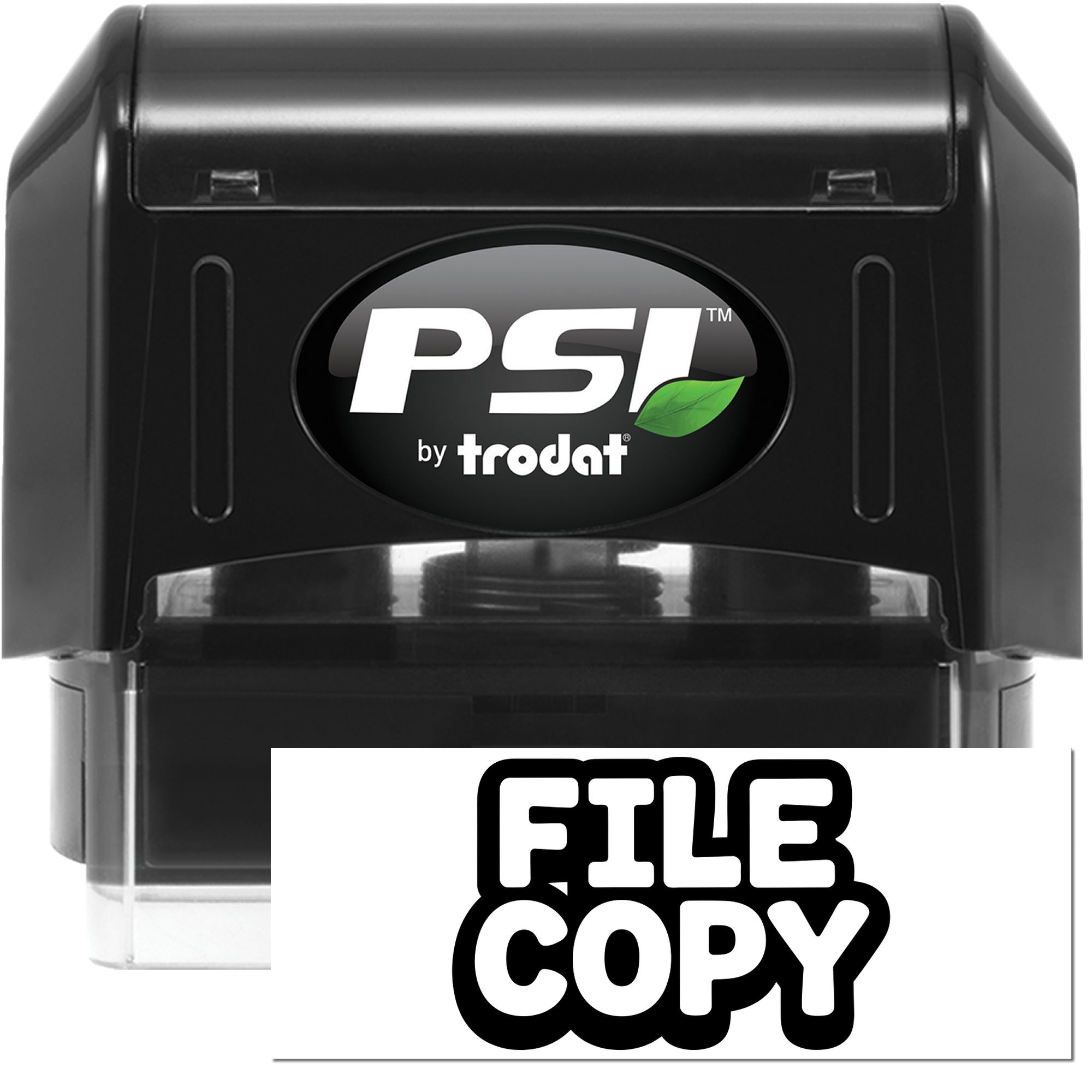 PSI by Trodat self-inking rubber stamp for file copy documents, ideal for office filing and recordkeeping.