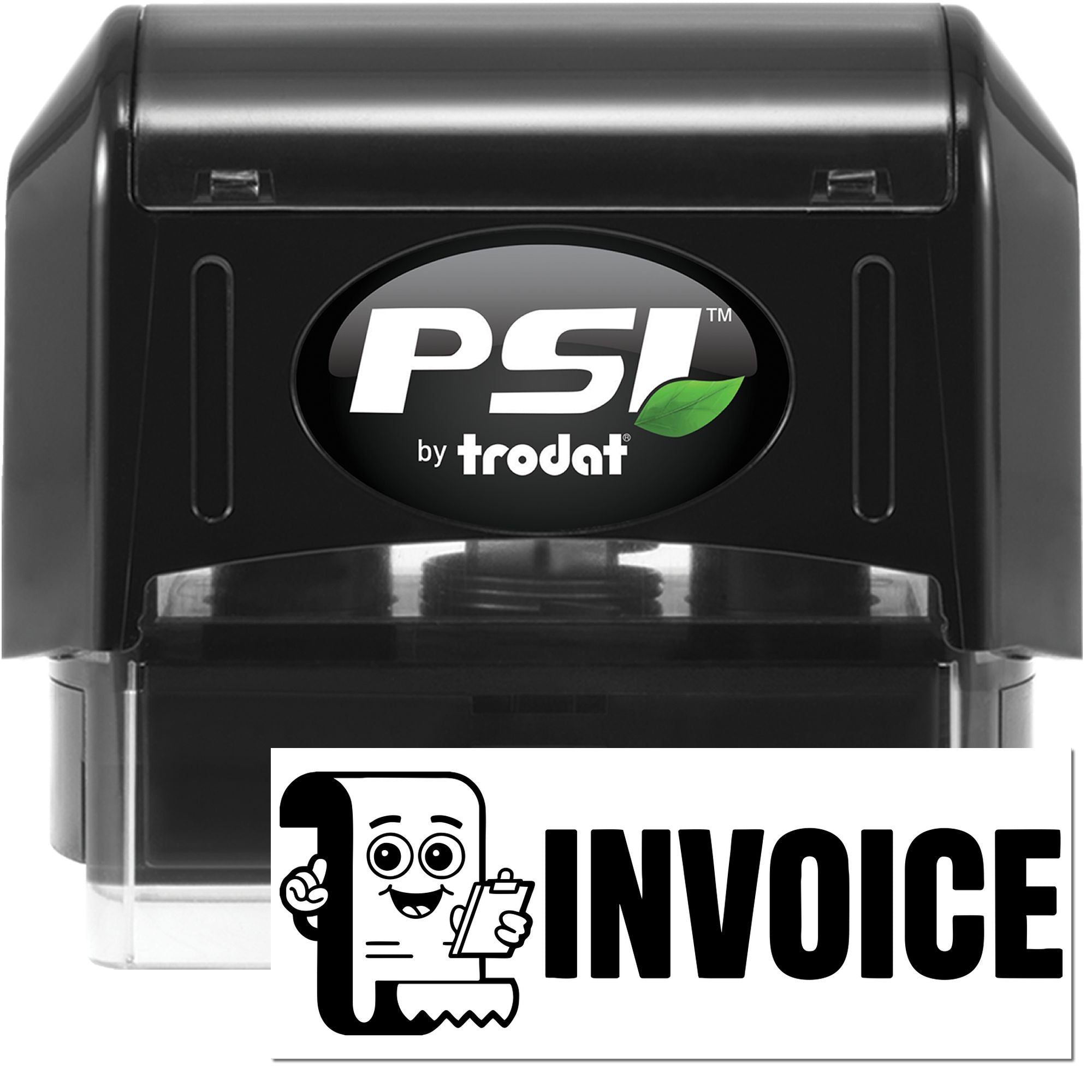 PSI by Trodat self-inking rubber stamp with invoice design for fast, professional invoice marking in offices.