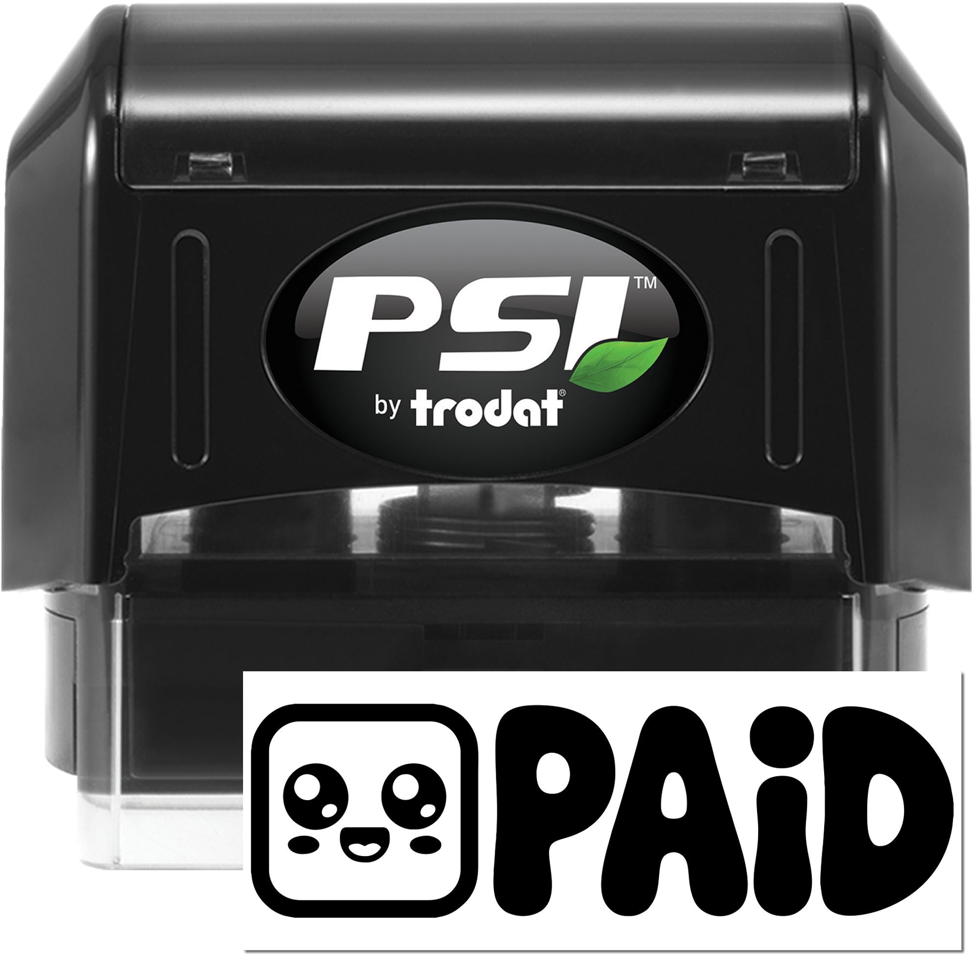 PSI by Trodat self-inking rubber stamp with PAID imprint for office document marking