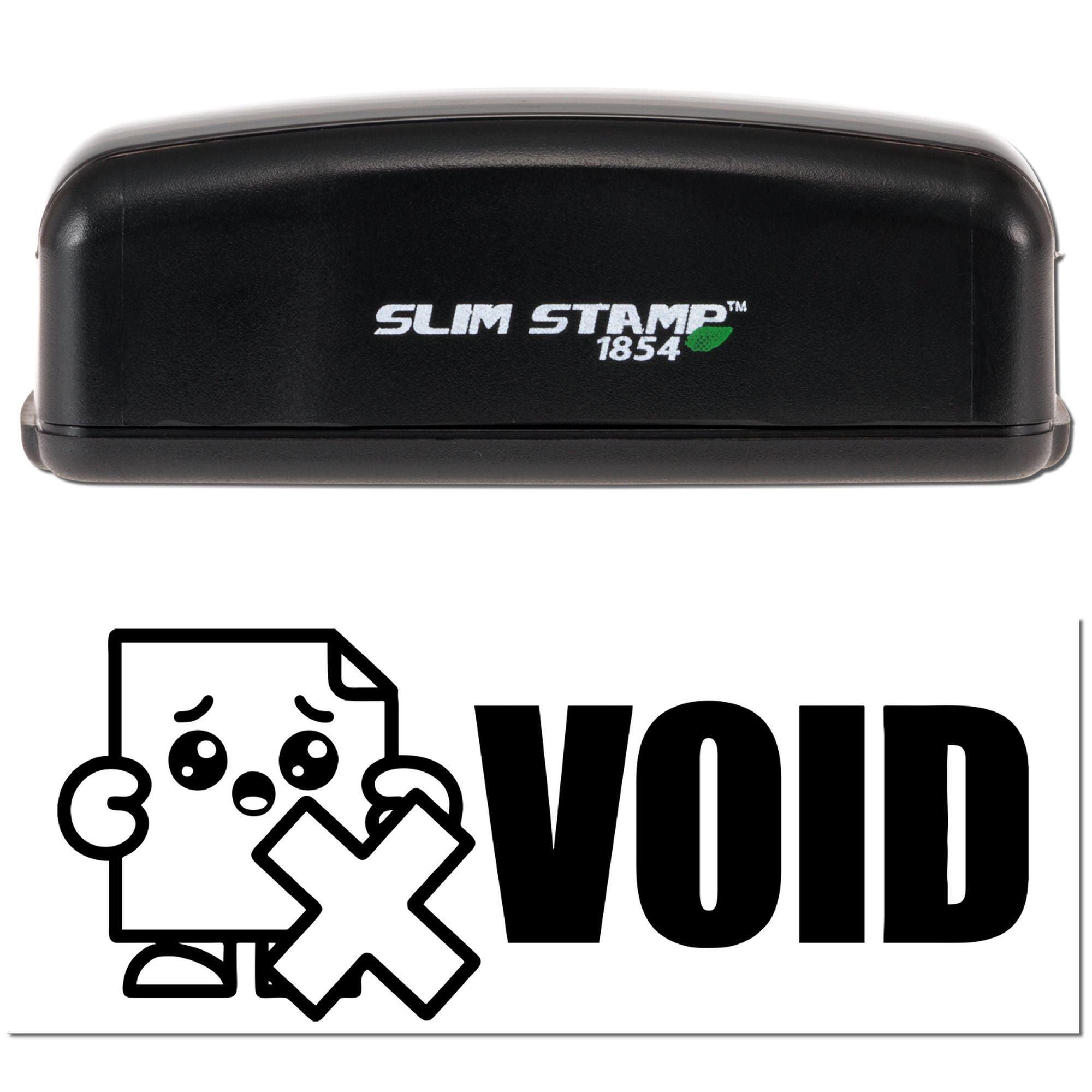 Slim Stamp 1854 self-inking rubber stamp with VOID imprint for document cancellation
