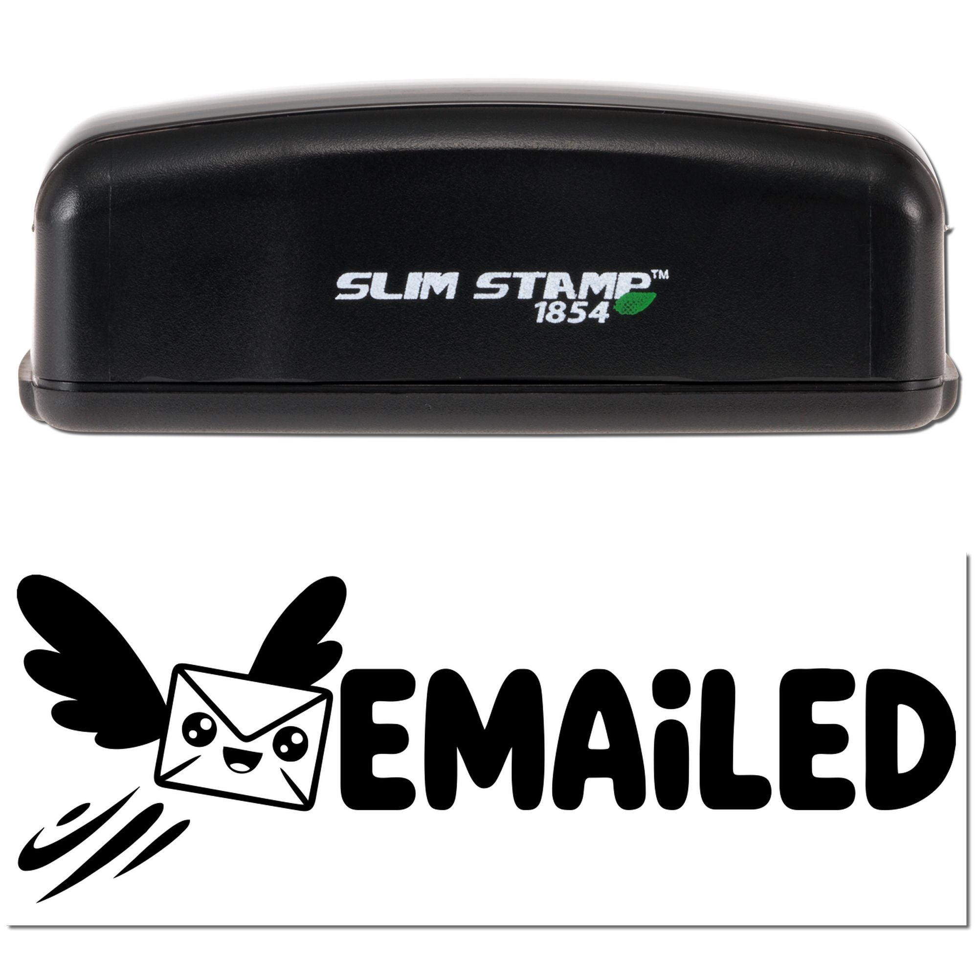 Self-inking Slim Stamp 1854 rubber stamp with Emailed imprint for office document marking