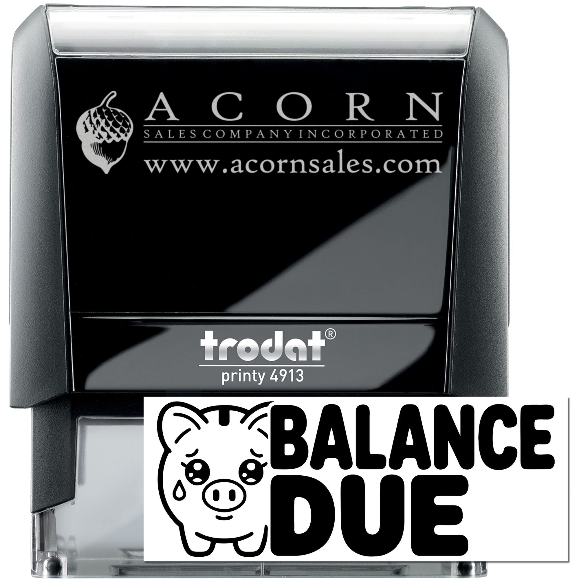 Adorable Balance Due Business Self-Inking Stamp For Receipts