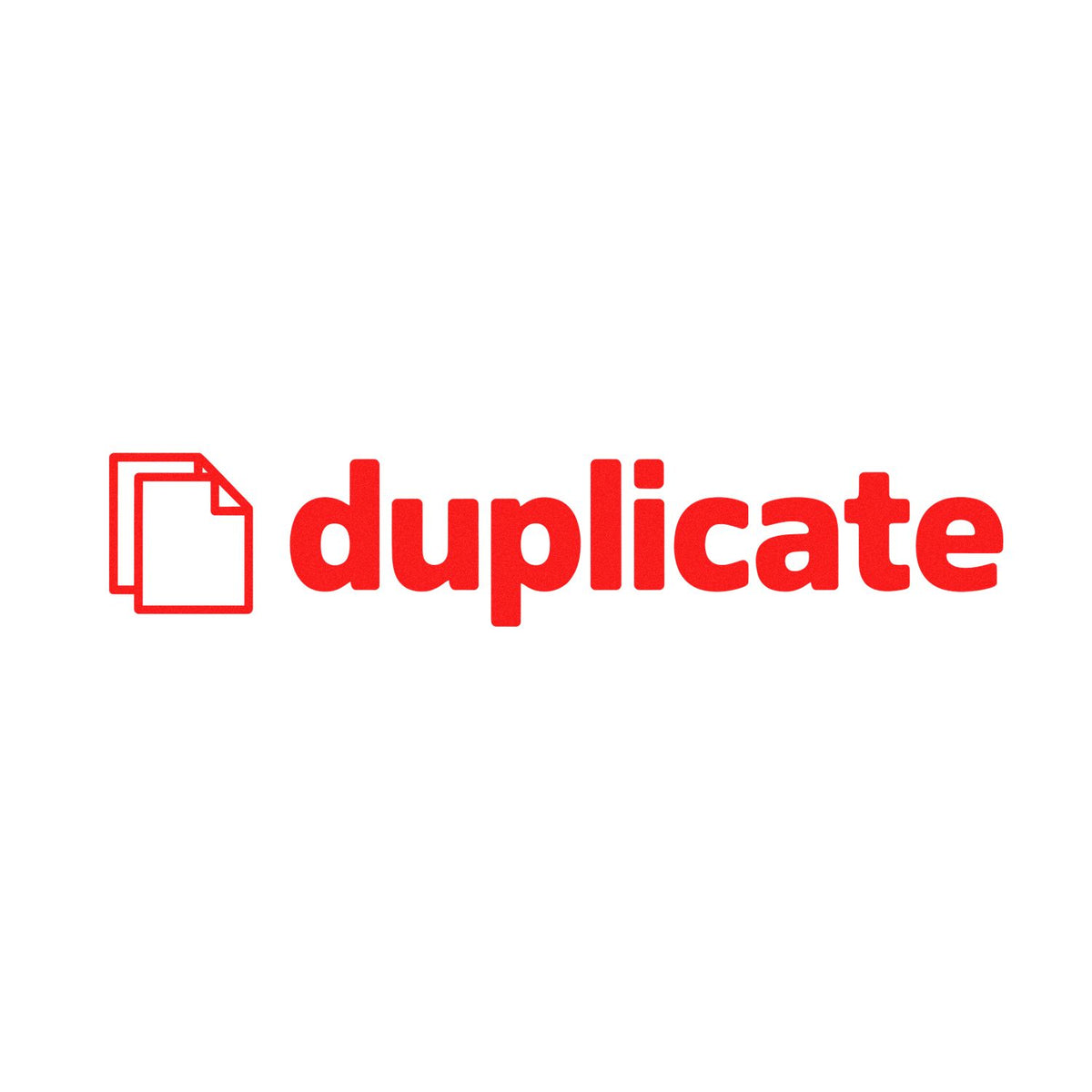Red duplicate rubber stamp icon for marking copied documents, files, and records