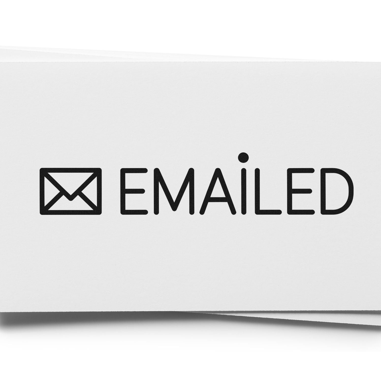 Emailed rubber stamp with envelope icon, ideal for marking documents, invoices, and office mail workflow.