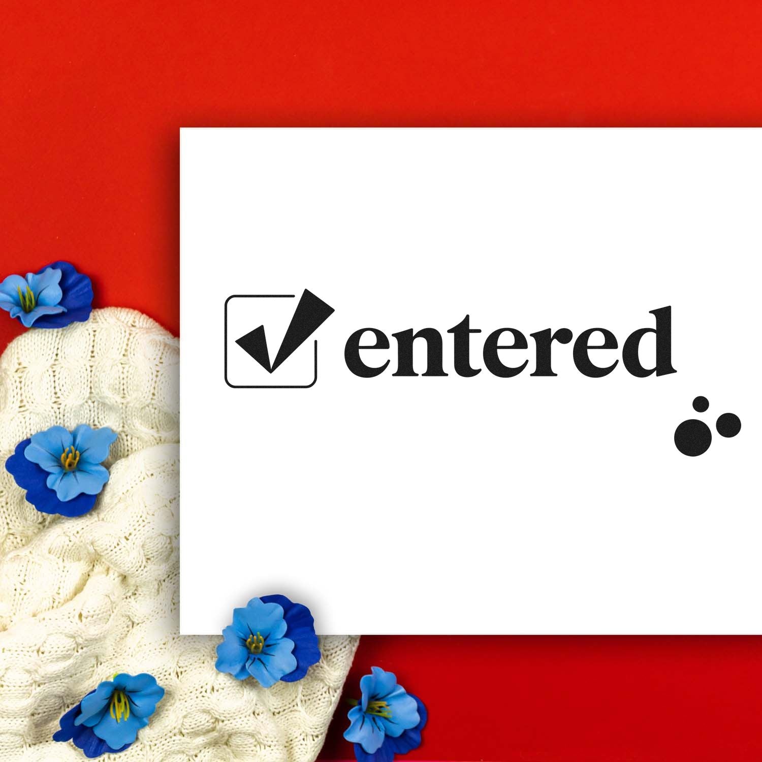 Centered rubber stamp design with checkmark icon, ideal for forms, labels, and custom business packaging.