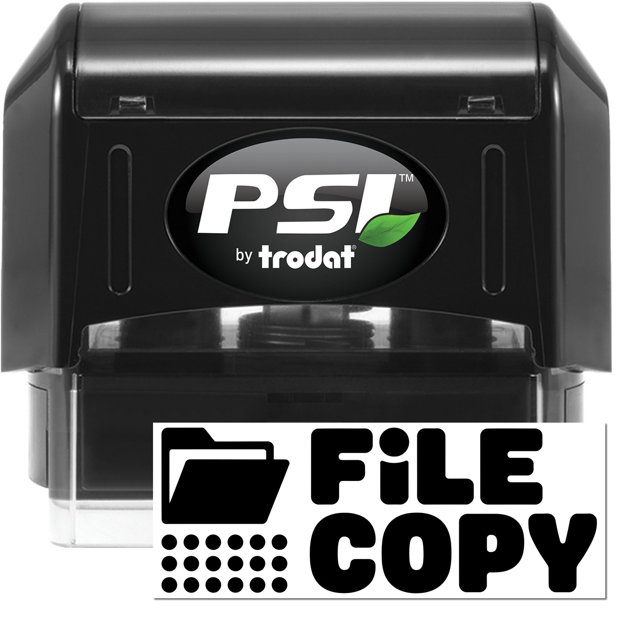 PSI by Trodat self-inking file copy rubber stamp for office document marking