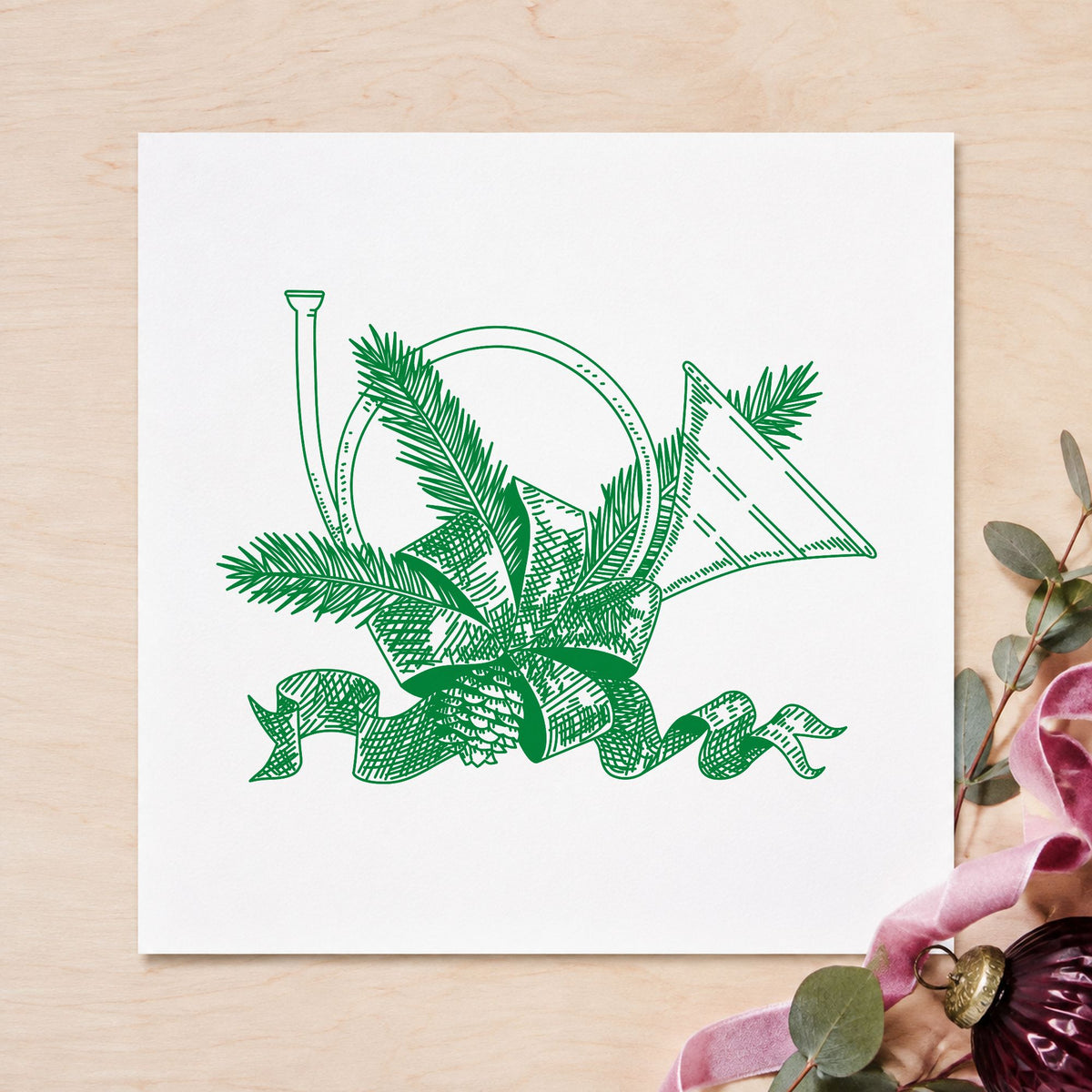 French Horn Rubber Stamp in use 5