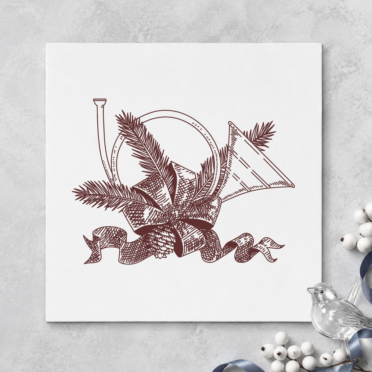 French Horn Rubber Stamp in use 9