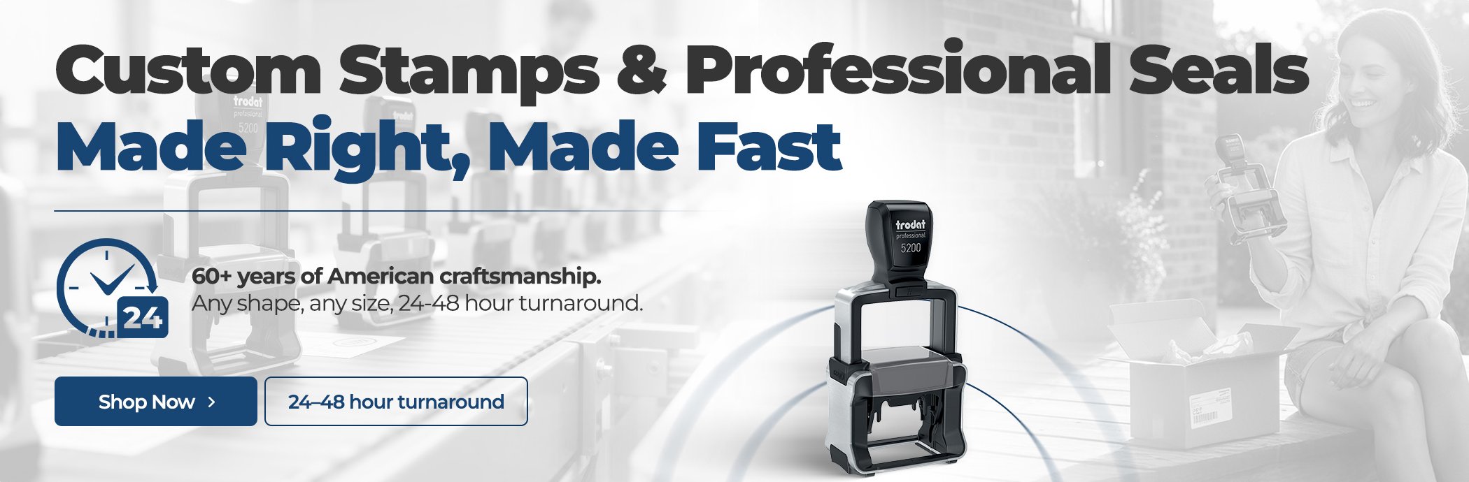 Custom Stamps & Professional Seals Made Right - Made Fast