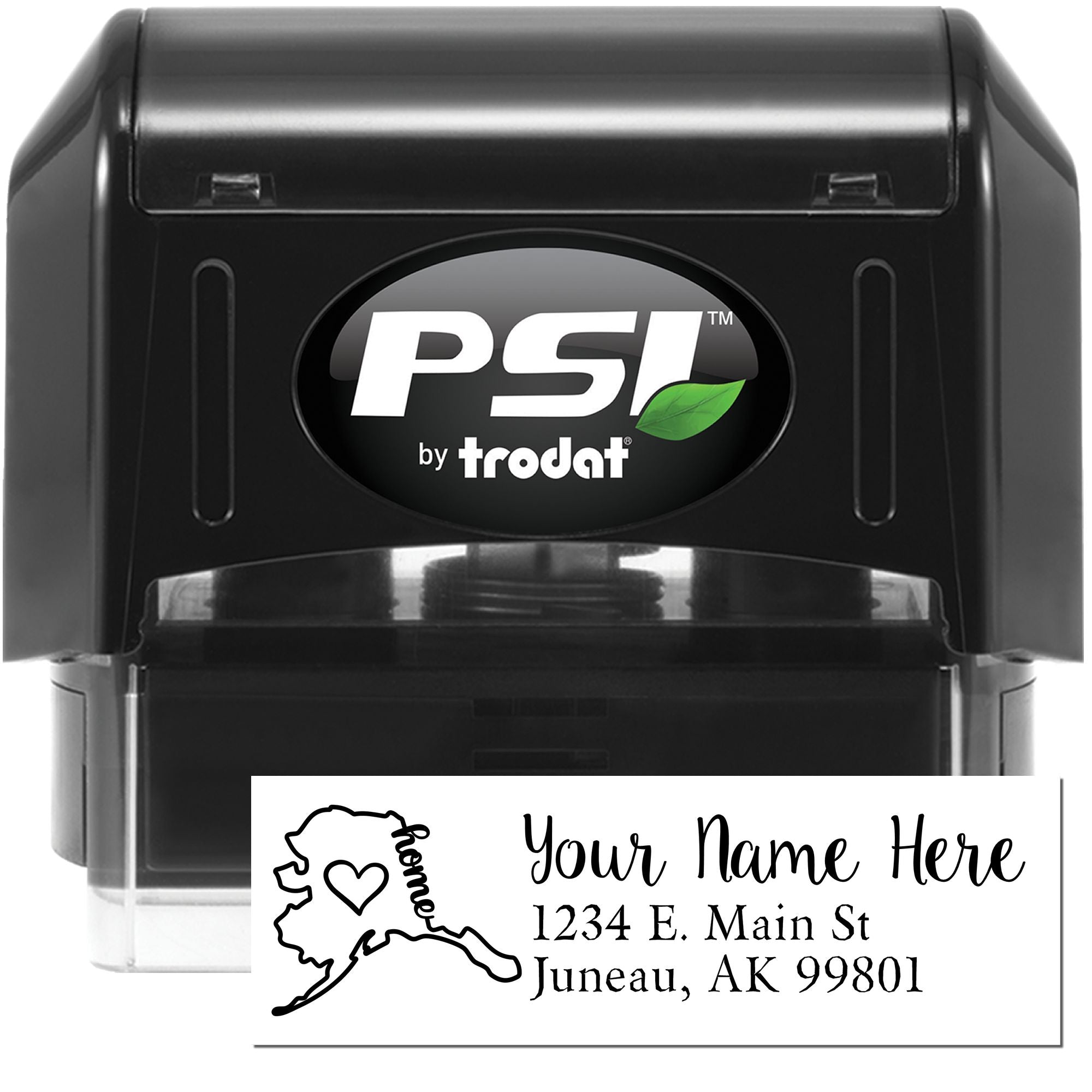Custom Alaska Heart Map Pre-Inked Personalized Address Stamp