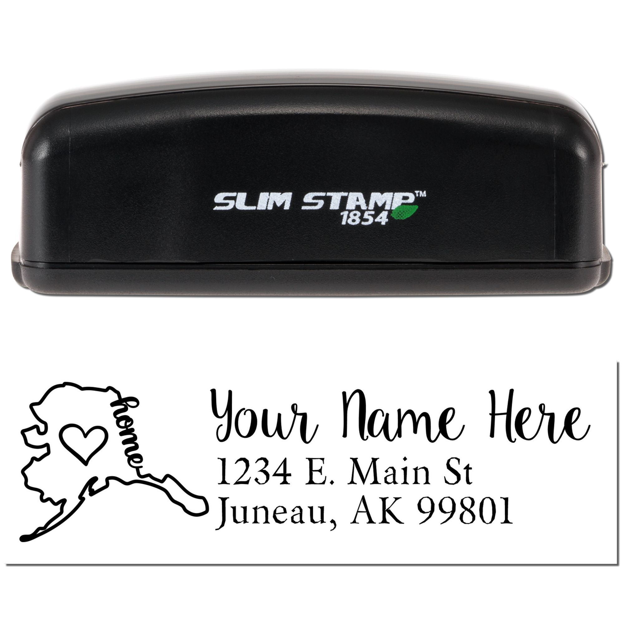Alaska Map Pre-Inked Slim Custom Return Address Stamp