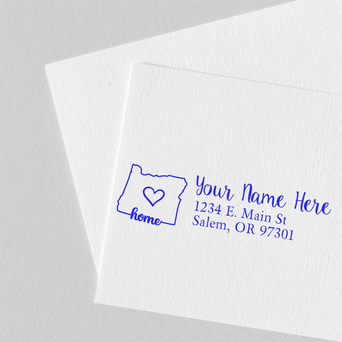 Custom return address rubber stamp with home state heart design and name for personalized envelopes