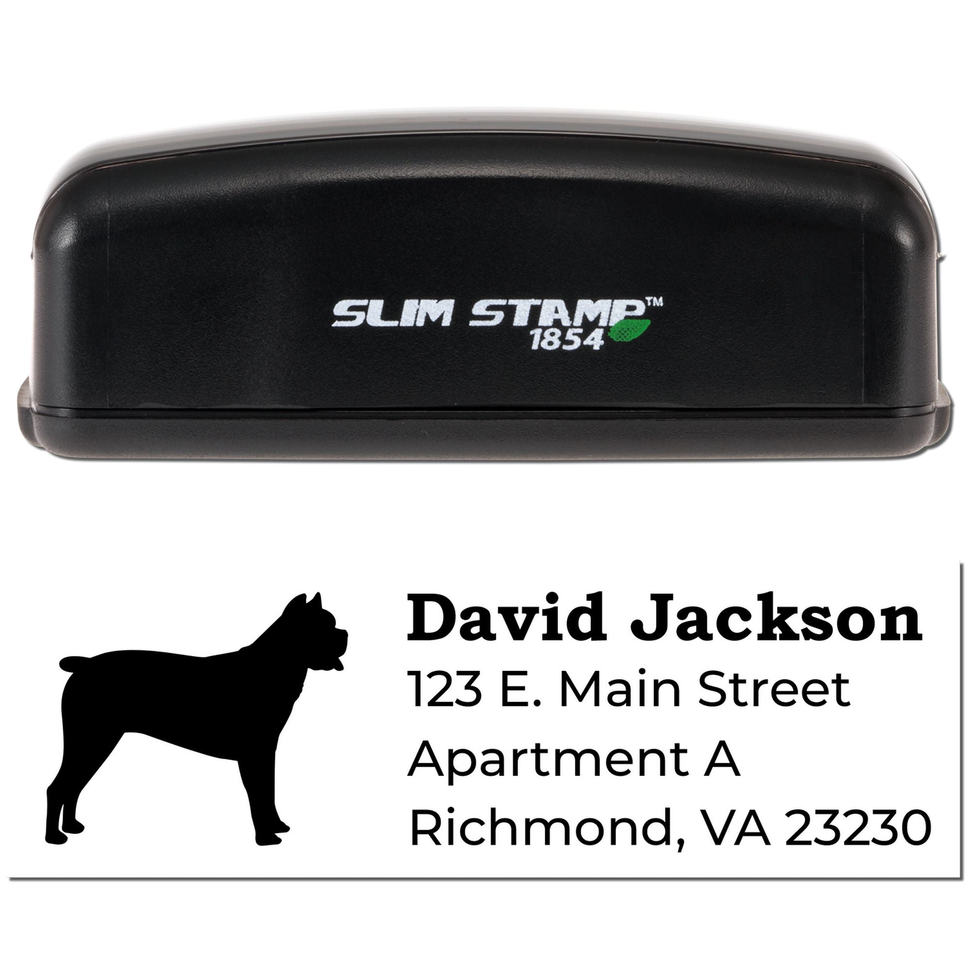 Compact Cane Corso Pre-Inked Address Stamp