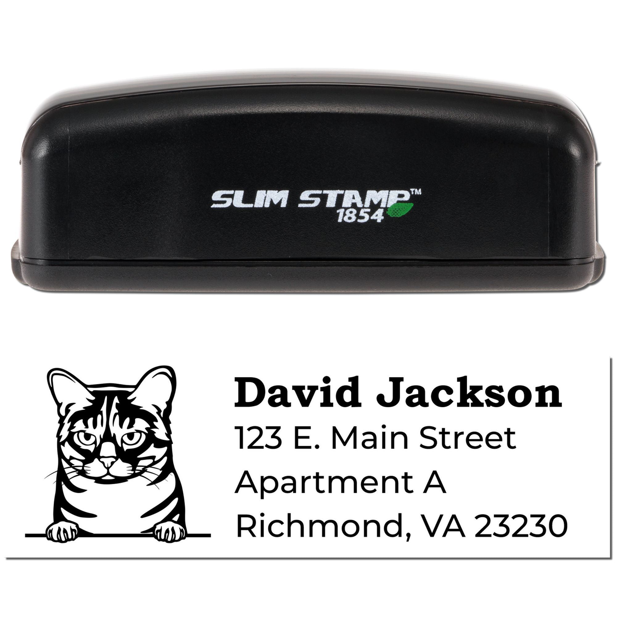 Australian Mist Cat Slim Pre-Inked Return Address Stamp