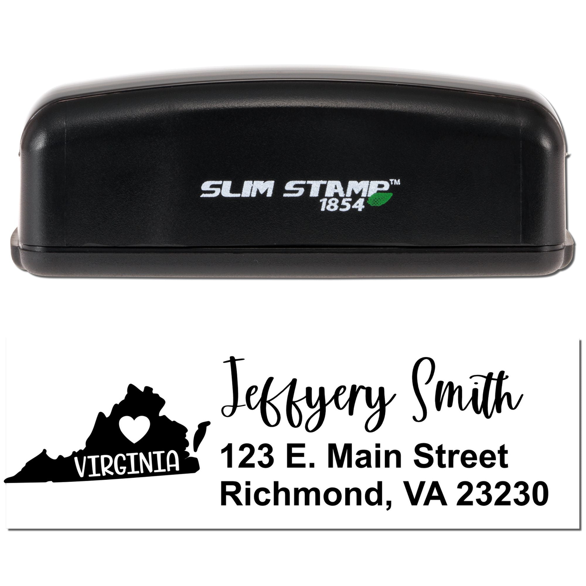 Personalized Slim Virginia Pre-Inked Address Stamp for Envelopes Love Heart Stamp