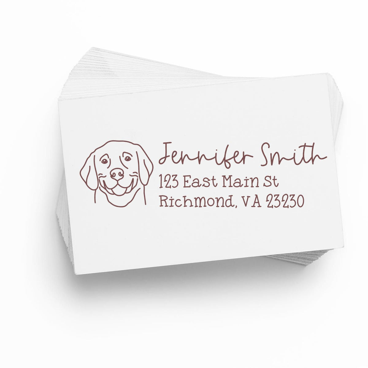 Personalized dog return address rubber stamp with custom name and address for mailing envelopes