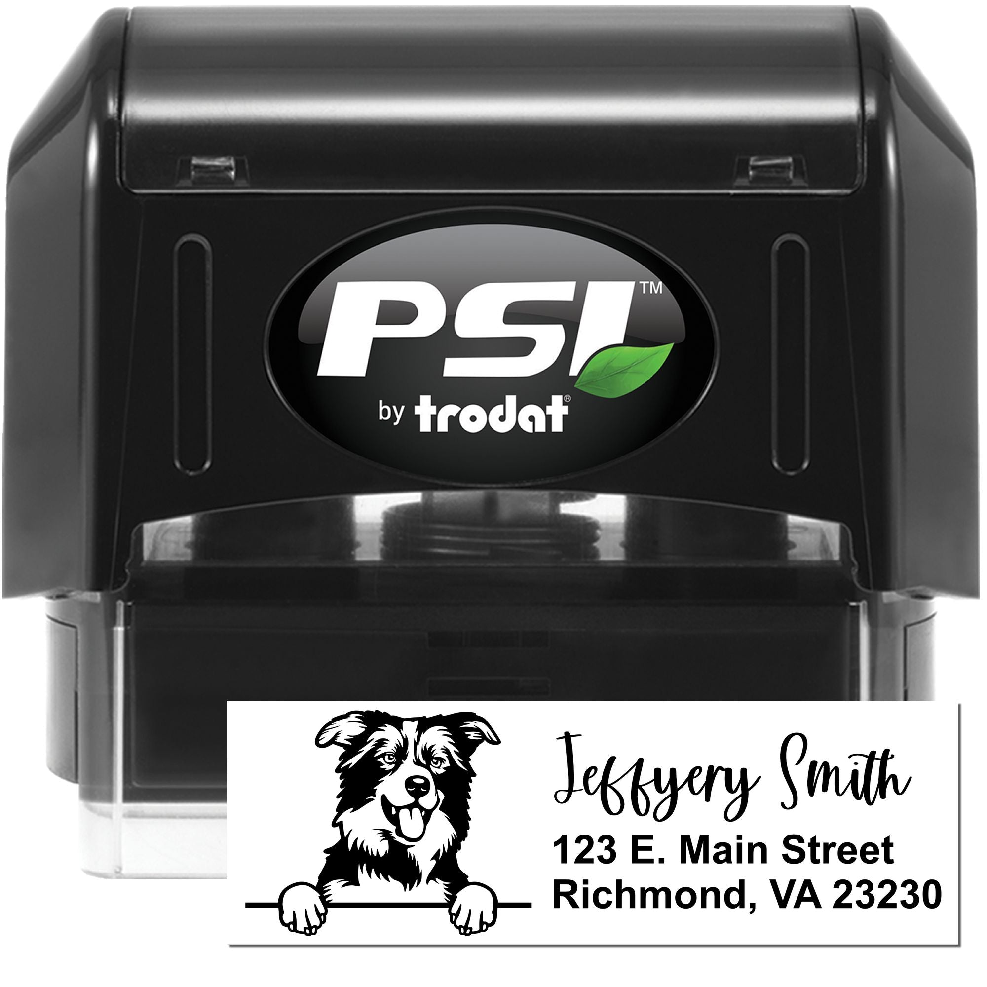 Personalized Border Collies Pre-Inked Border Collie Return Address Stamp