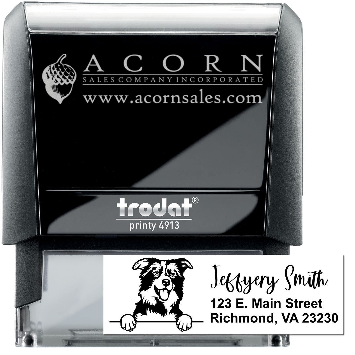 Self-Inking Border Collie Return Address Stamp