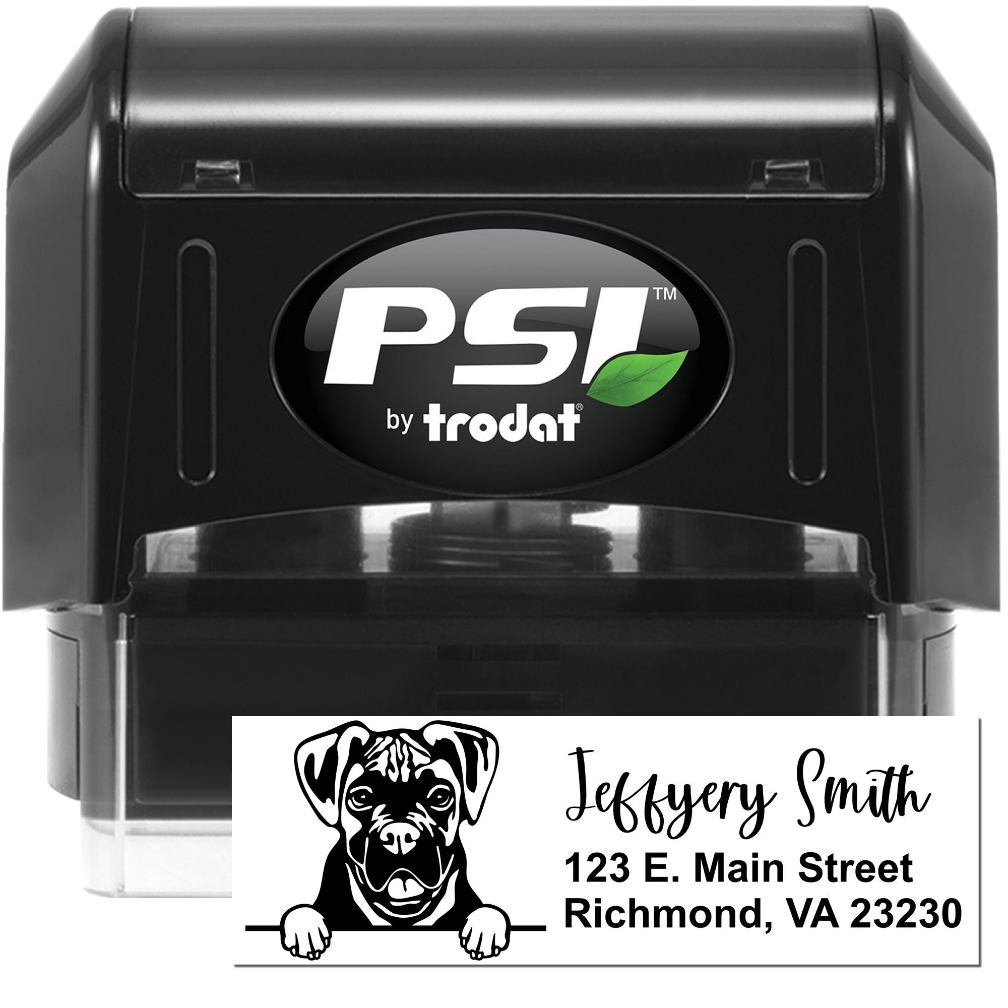 Custom Boxer Dog Address Pre-Inked Stamp