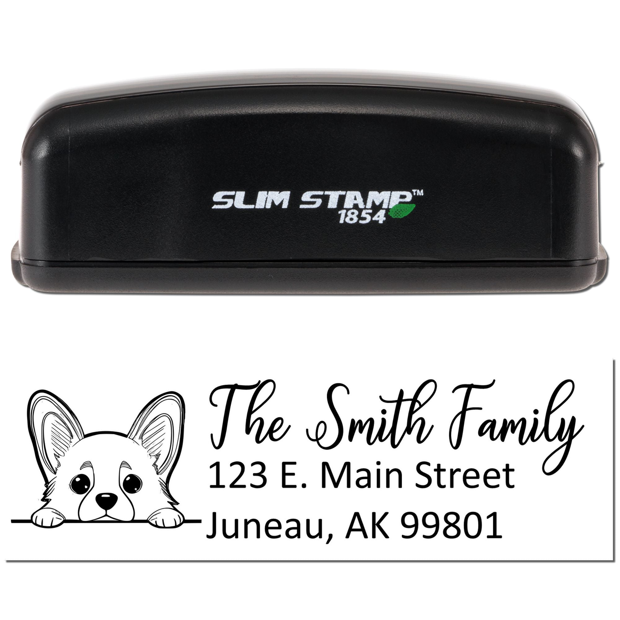 Compact Corgi Address Pre-Inked Stamp